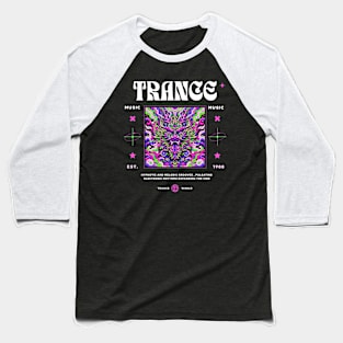 TRANCE  - Trippy Dragon Face (White) Baseball T-Shirt